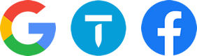 Google, Thumbtack and Facebook review icons