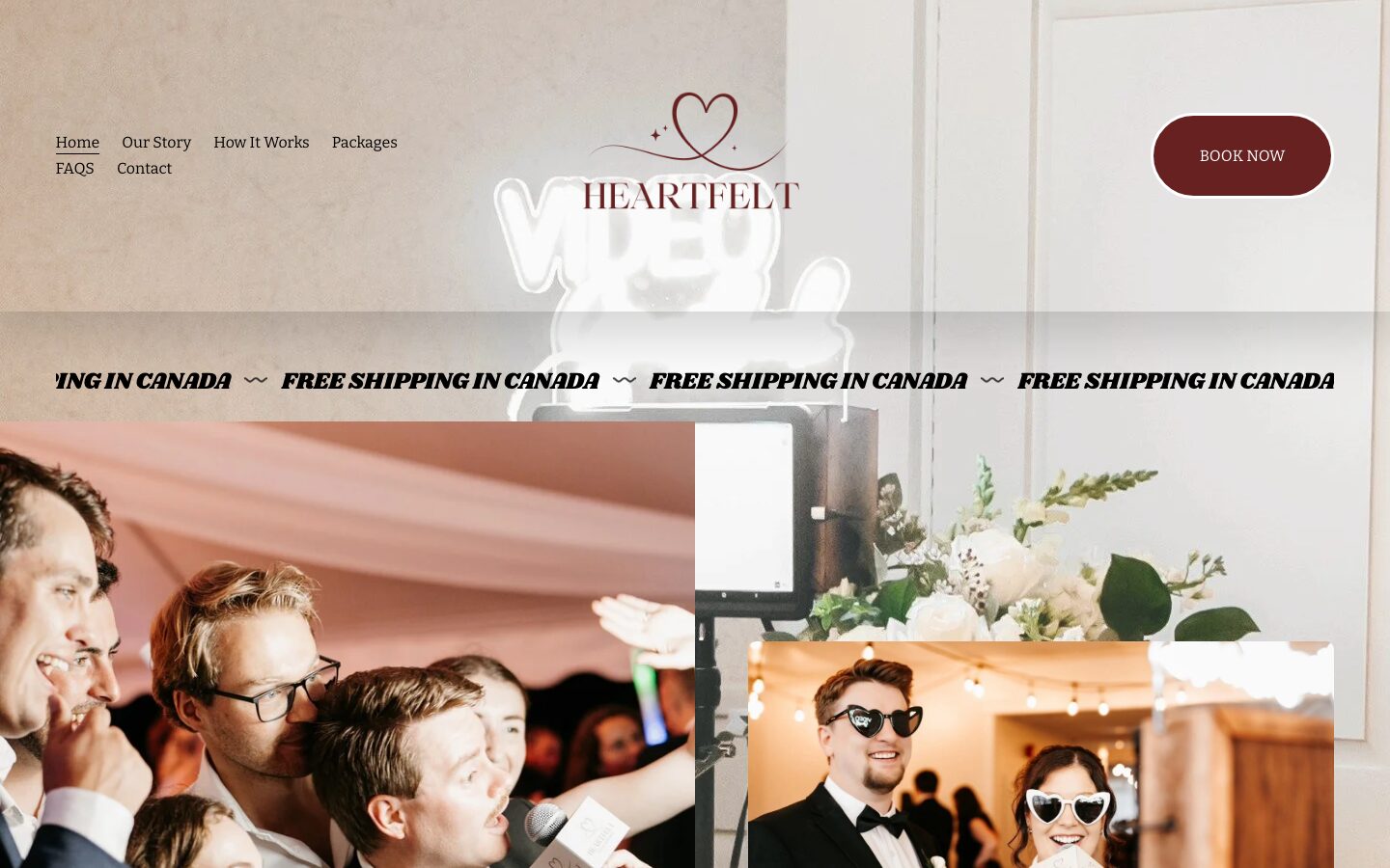 Heartfelt Digital Memories homepage on a laptop